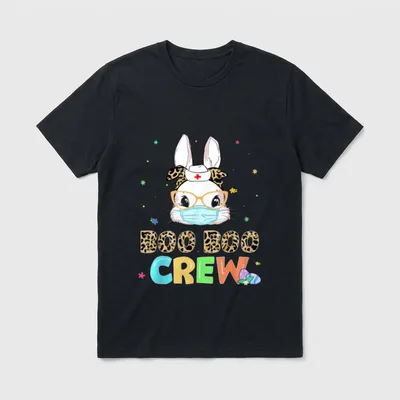 Boo Boo Crew Bunny Nurse Leopard T-Shirt – Classic T-Shirt in Black