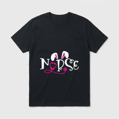Nurse Hospital Doctor Bunny Pets Easter T-Shirt – Classic T-Shirt in Black