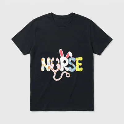 Stethoscope Scrub Nurse Life Easter Eggs T-Shirt – Classic T-Shirt in Black
