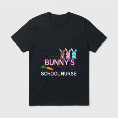 Every Bunny's Favorite School Nurse Happy T-Shirt – Classic T-Shirt in Black