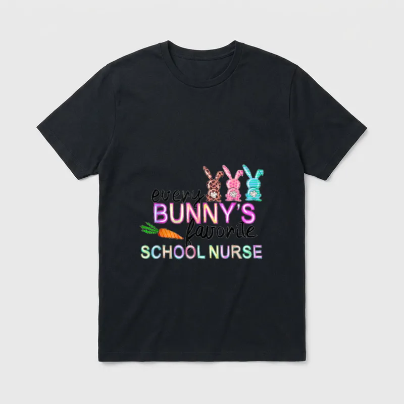 Every Bunny's Favorite School Nurse Happy T-Shirt – Classic T-Shirt in Black