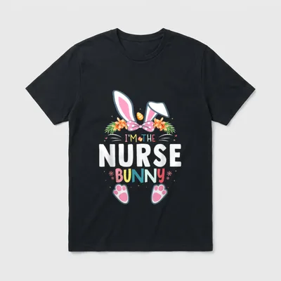 I'm the Nurse Bunny Easter Day T-Shirt – Classic T-Shirt in Black