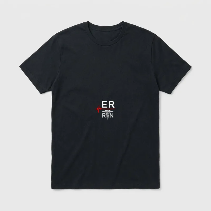 Emergency Room Registered Nurse ER Heartbeat T-Shirt – Classic T-Shirt in Black