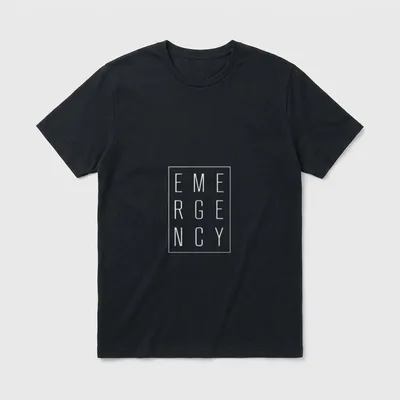 Emergency Department Nurse Shirt – EMERGENCY in stacked letters inside a rectangular border – Classic T-Shirt in Black