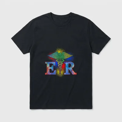 ER Nurse Illustration Emergency Nurses Day T-Shirt – Classic T-Shirt in Black