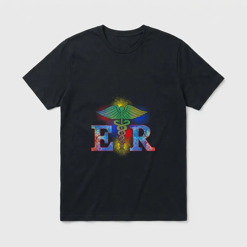ER Nurse Illustration Emergency Nurses Day T-Shirt – Classic T-Shirt in Black