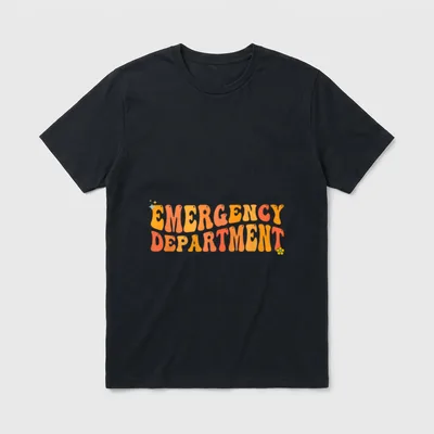 Groovy Emergency Nurse ED ER Department T-Shirt – Classic T-Shirt in Black