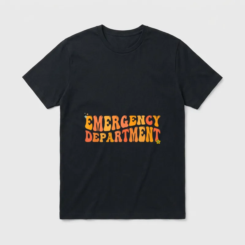 Groovy Emergency Nurse ED ER Department T-Shirt – Classic T-Shirt in Black