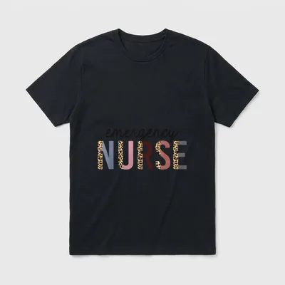 Emergency Nurse Leopard Print ER School T-Shirt – Classic T-Shirt in Black