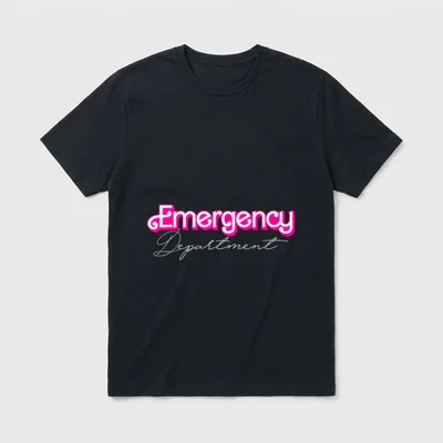 Pink Emergency Department Nurses ER Doctor T-Shirt – Classic T-Shirt in Black