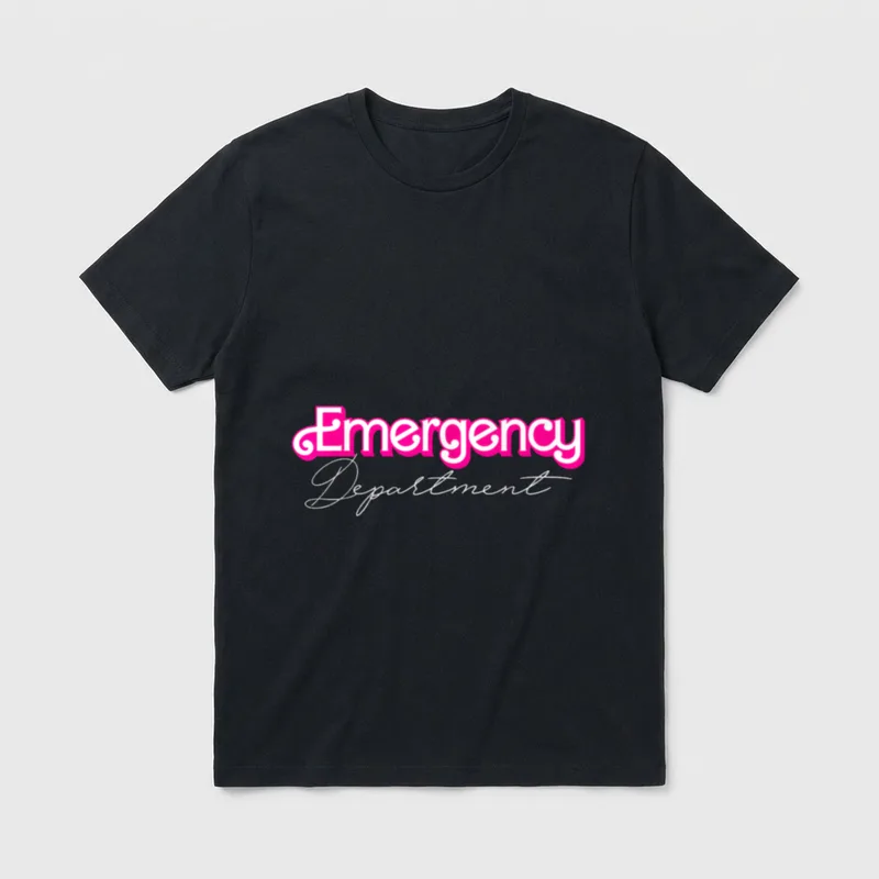 Pink Emergency Department Nurses ER Doctor T-Shirt – Classic T-Shirt in Black