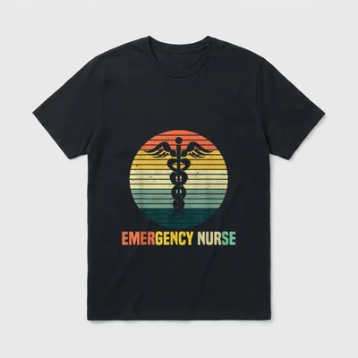Retro Emergency Room Nurse ER Nursing T-Shirt – Classic T-Shirt in Black