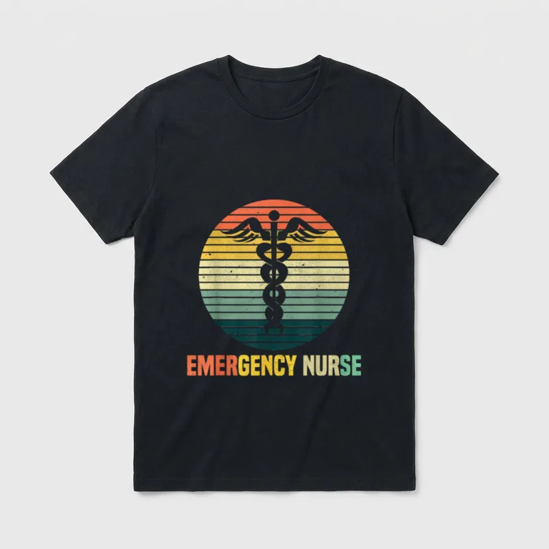 Retro Emergency Room Nurse ER Nursing T-Shirt – Classic T-Shirt in Black