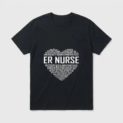 Emergency Room Nurse Graduation ER T-Shirt – “ER NURSE” – Classic T-Shirt in Black