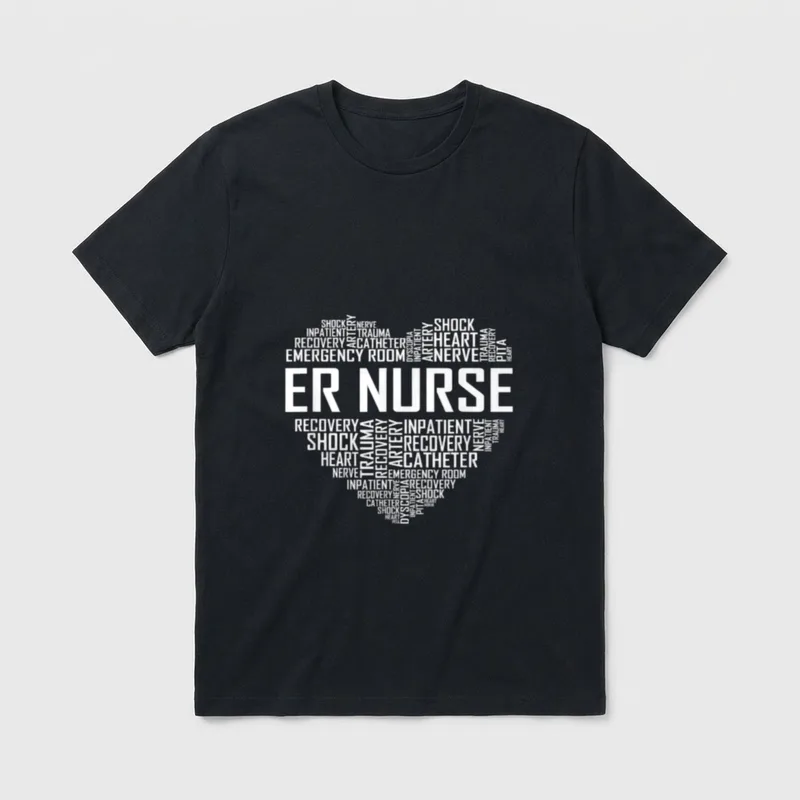 Emergency Room Nurse Graduation ER T-Shirt – “ER NURSE” – Classic T-Shirt in Black