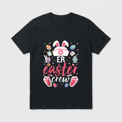 ER Easter Nurse Crew Day Emergency T-Shirt – Classic T-Shirt in Black