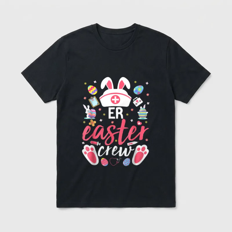 ER Easter Nurse Crew Day Emergency T-Shirt – Classic T-Shirt in Black