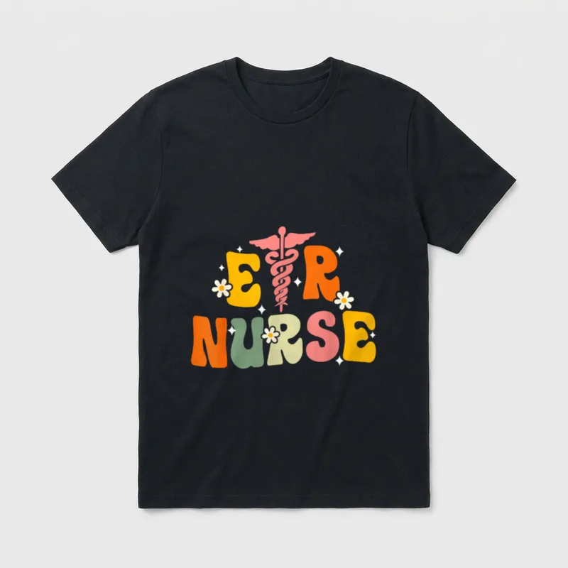 Groovy Er Nurse Emergency Room Nursing T-Shirt – Classic T-Shirt in Black