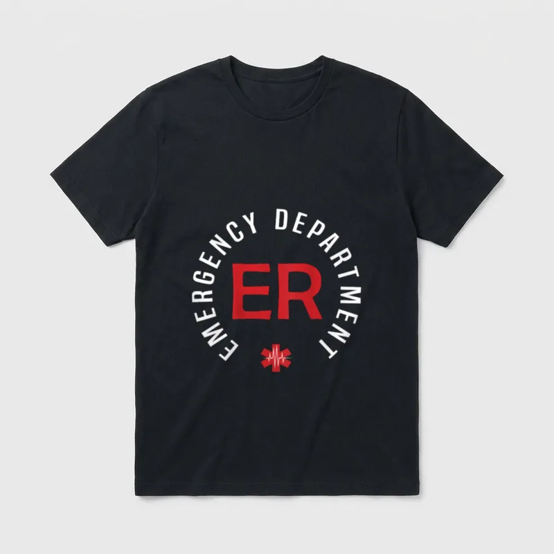 Emergency Department Room Nurse on Back T-Shirt – Classic T-Shirt in Black
