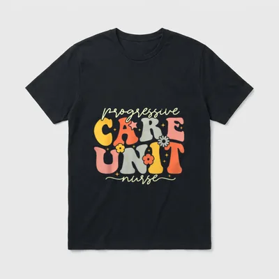 Progressive Care Unit Groovy PCU Nurse T-Shirt – progressive CARE UNIT nurse – Classic T-Shirt in Black