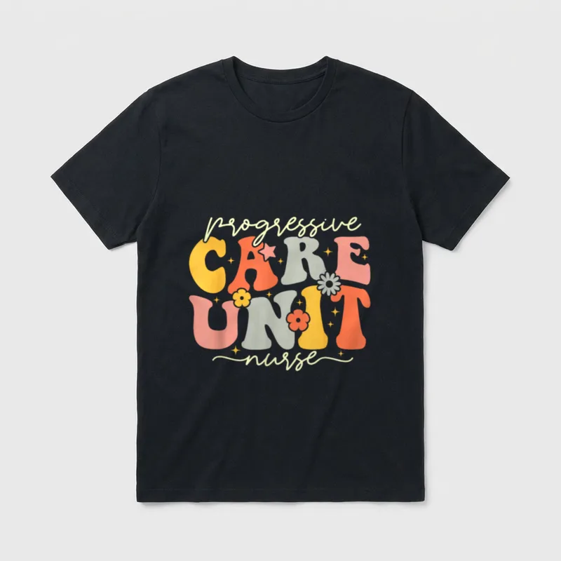 Progressive Care Unit Groovy PCU Nurse T-Shirt – progressive CARE UNIT nurse – Classic T-Shirt in Black