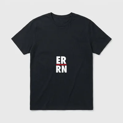 ER RN Emergency Room Registered Nurse T-Shirt – White ER and RN letters separated by a red line – Classic T-Shirt in Black