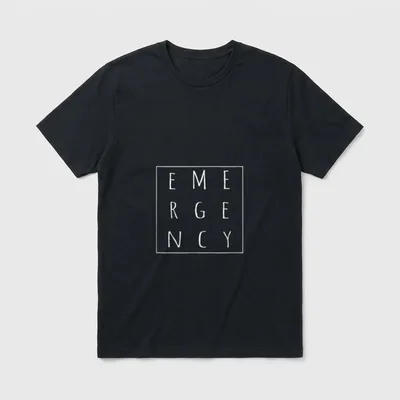 Emergency Nurse and ED Tech Department T-Shirt – The word EMERGENCY displayed in a square frame – Classic T-Shirt in Black