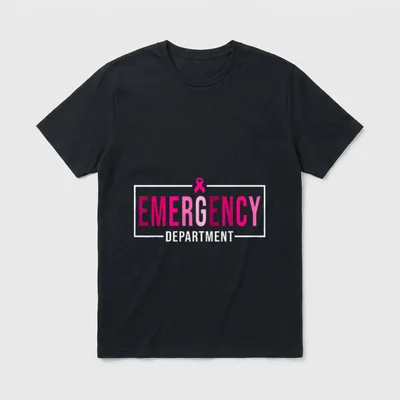 Emergency Department Room Nurse Breast Cancer T-Shirt – Classic T-Shirt in Black