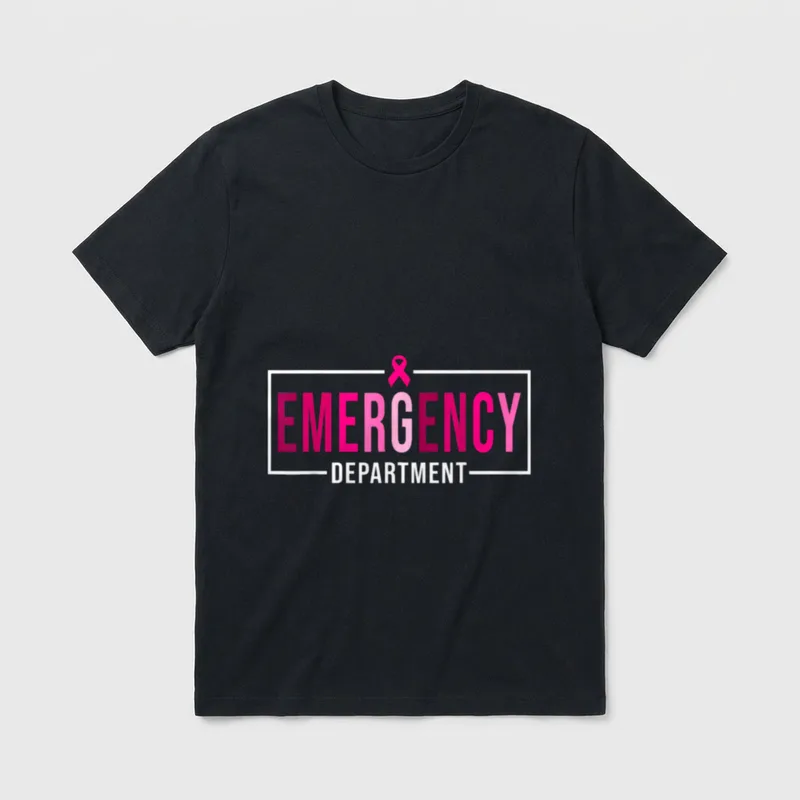 Emergency Department Room Nurse Breast Cancer T-Shirt – Classic T-Shirt in Black