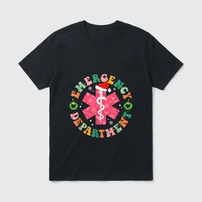 Emergency Department ER Nurse Christmas Room T-Shirt – Classic T-Shirt in Black