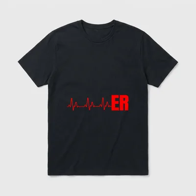 Emergency Medicine Room Nurse ER Heartbeat T-Shirt – Classic T-Shirt in Black