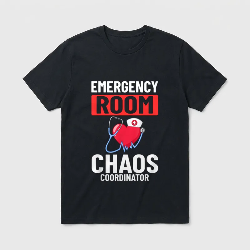 Emergency Room Technician ER Nurse Hospital T-Shirt – Emergency Room Chaos Coordinator – Classic T-Shirt in Black