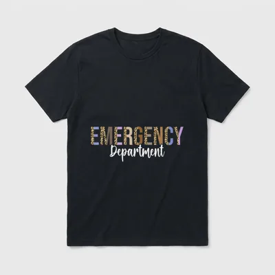 Emergency Department Room Healthcare Nursing Hem T-Shirt – Classic T-Shirt in Black