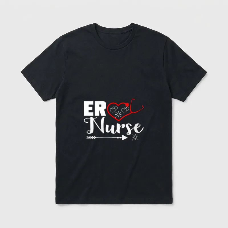 ER NURSE Emergency Room Nursing Heartbeat T-Shirt – Classic T-Shirt in Black