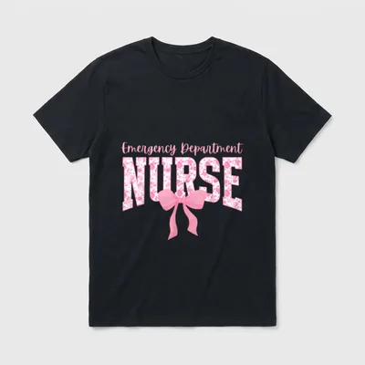 Emergency Department Nurse Coquette Bow ER T-Shirt – Classic T-Shirt in Black