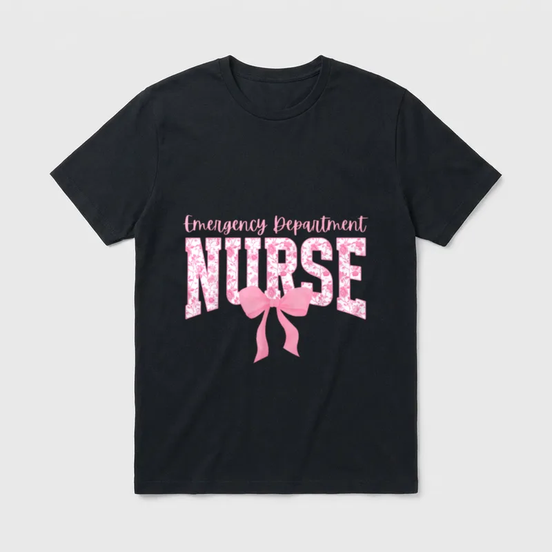 Emergency Department Nurse Coquette Bow ER T-Shirt – Classic T-Shirt in Black