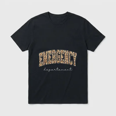 Emergency Leopard ER RN Nurse Department T-Shirt – Classic T-Shirt in Black