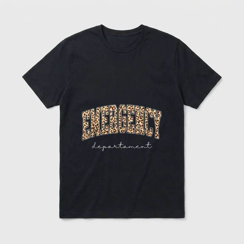 Emergency Leopard ER RN Nurse Department T-Shirt – Classic T-Shirt in Black