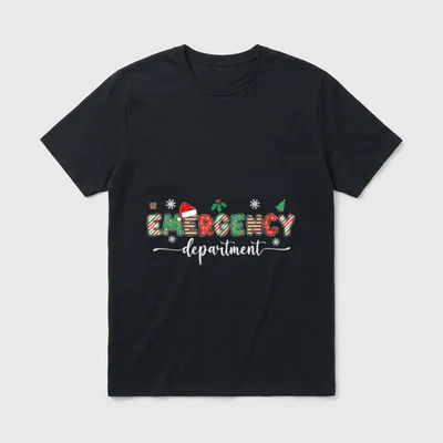 Groovy Emergency Department Christmas Santa ER T-Shirt – Classic T-Shirt in Black