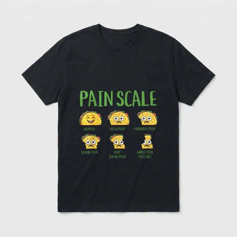 Taco Pain Scale Nurses Cinco De T-Shirt – Classic T-Shirt in Black