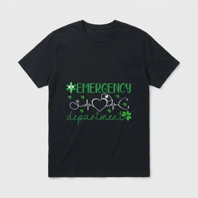 Emergency Department Funny ER Nurse Irish T-Shirt – Classic T-Shirt in Black