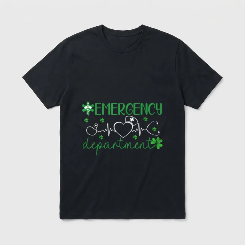 Emergency Department Funny ER Nurse Irish T-Shirt – Classic T-Shirt in Black