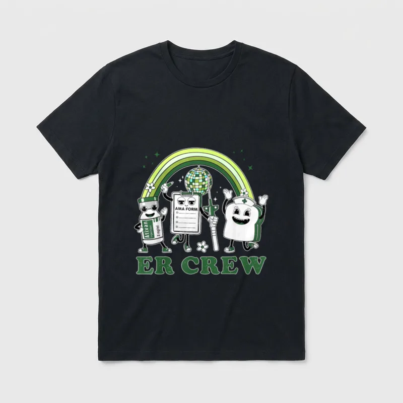 ER Crew Nurse St Patrick's Day T-Shirt – ER CREW, Ativan injection 2 mg/ml, AMA FORM – Classic T-Shirt in Black
