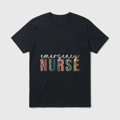 Leopard Emergency Nurse ER Trauma Department T-Shirt – Classic T-Shirt in Black