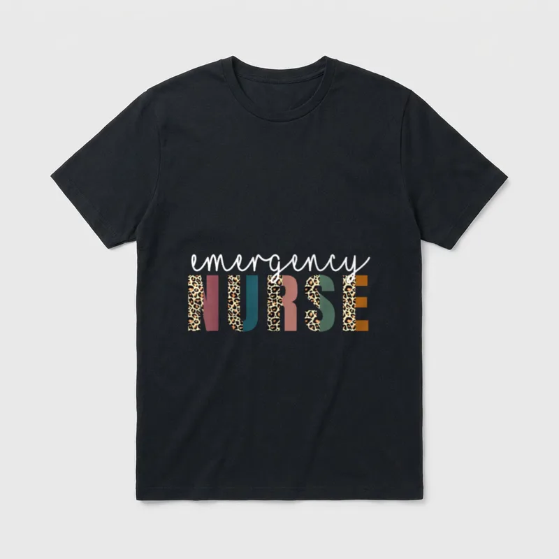 Leopard Emergency Nurse ER Trauma Department T-Shirt – Classic T-Shirt in Black