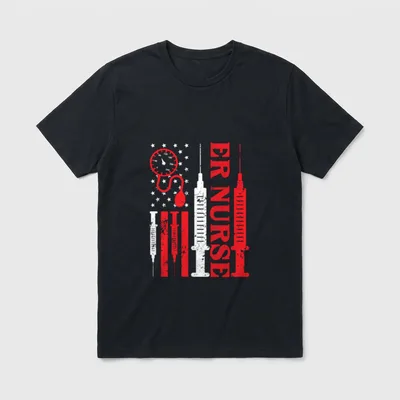 Distressed Flag for Emergency Room ER T-Shirt – Classic T-Shirt in Black