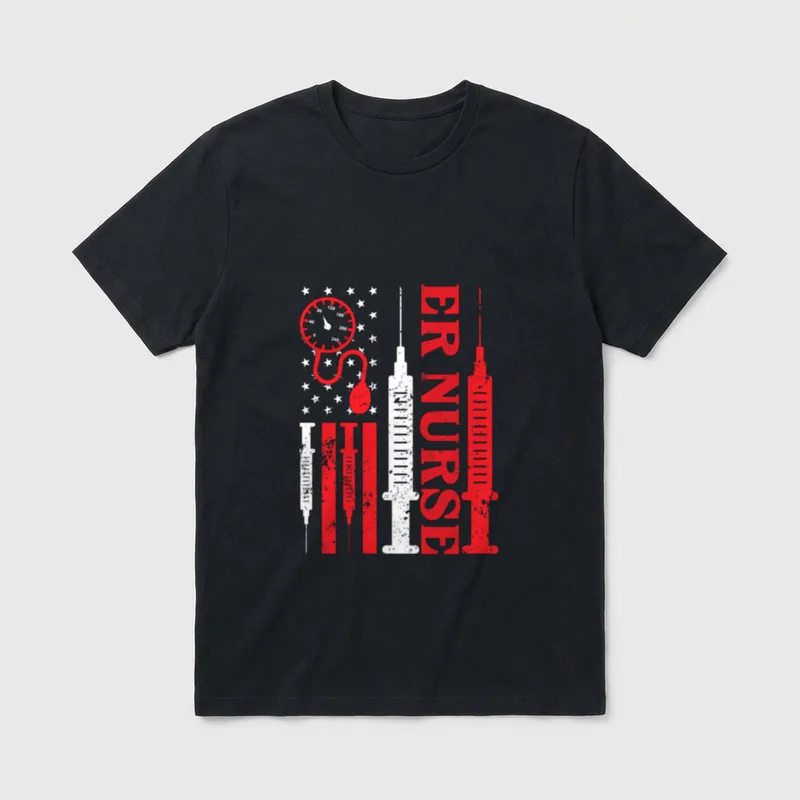 Distressed Flag for Emergency Room ER T-Shirt – Classic T-Shirt in Black