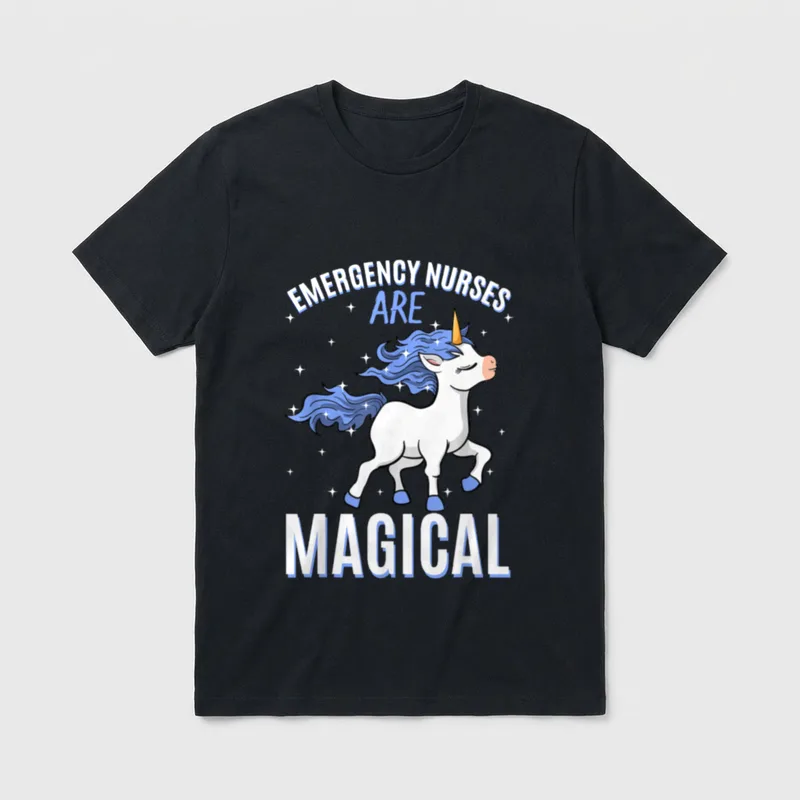 Emergency Nurses Are Magical Unicorn Job T-Shirt – EMERGENCY NURSES ARE MAGICAL – Classic T-Shirt in Black
