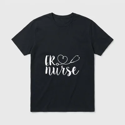 ER Nurse Cute Emergency Room Registered T-Shirt – Classic T-Shirt in Black