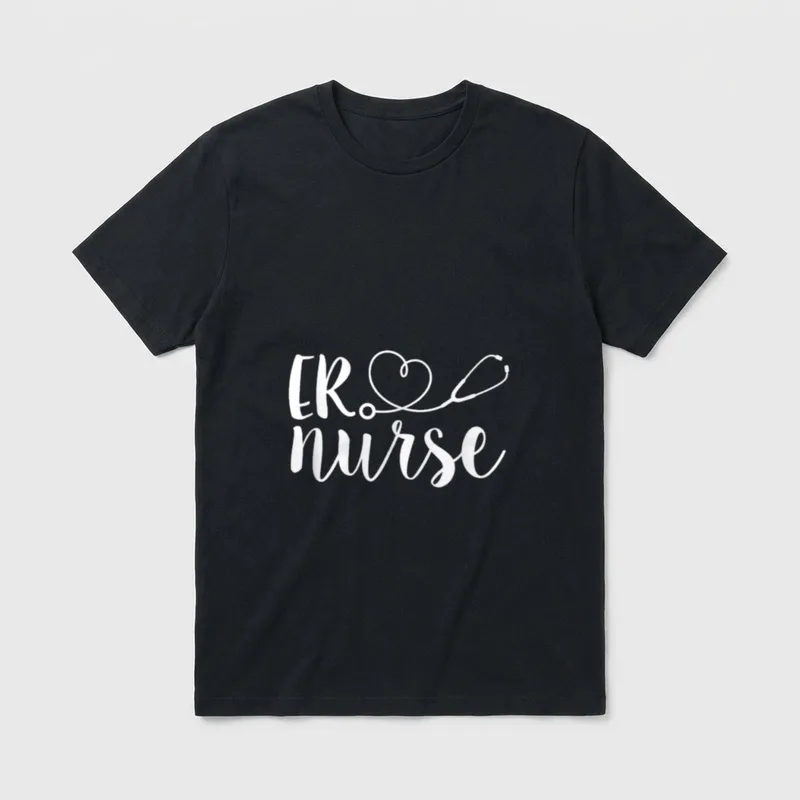 ER Nurse Cute Emergency Room Registered T-Shirt – Classic T-Shirt in Black